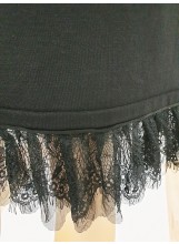 Strickkleid mit Spitzenärmeln