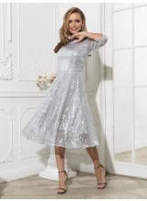 Romantisches Partykleid in Silber 