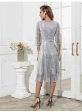 Romantisches Partykleid in Silber 