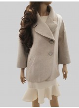 Oversized Wolljacke mit breitem Reverskragen