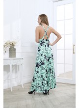 Langes Strandkleid mit offener Rücken