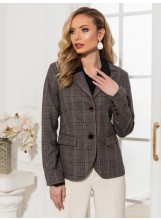 Karierter einreihiger Blazer